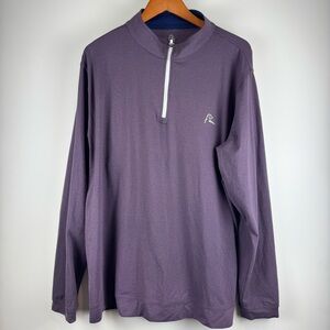 Rhoback Big and Tall Performance Quarter-Zip Pullover Purple XXXL